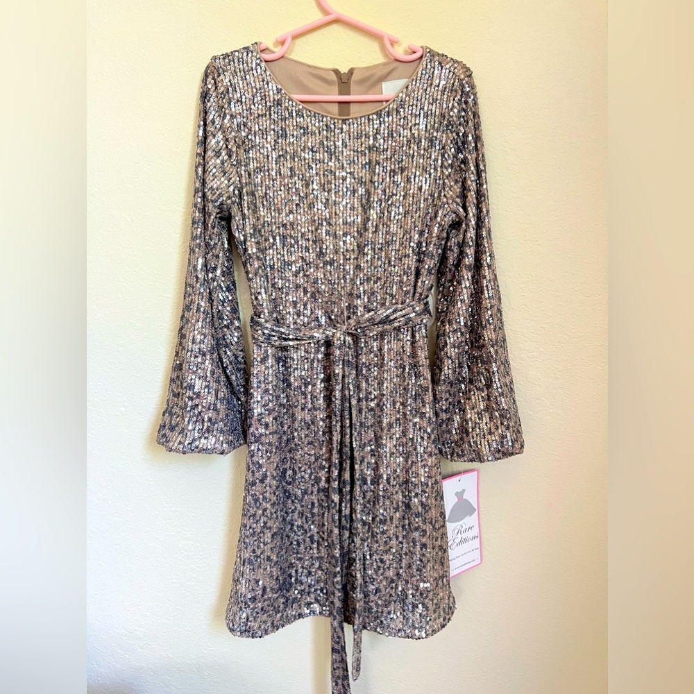HOLIDAY EMBROIDERY SEQUINS DRESS FOR GIRLS